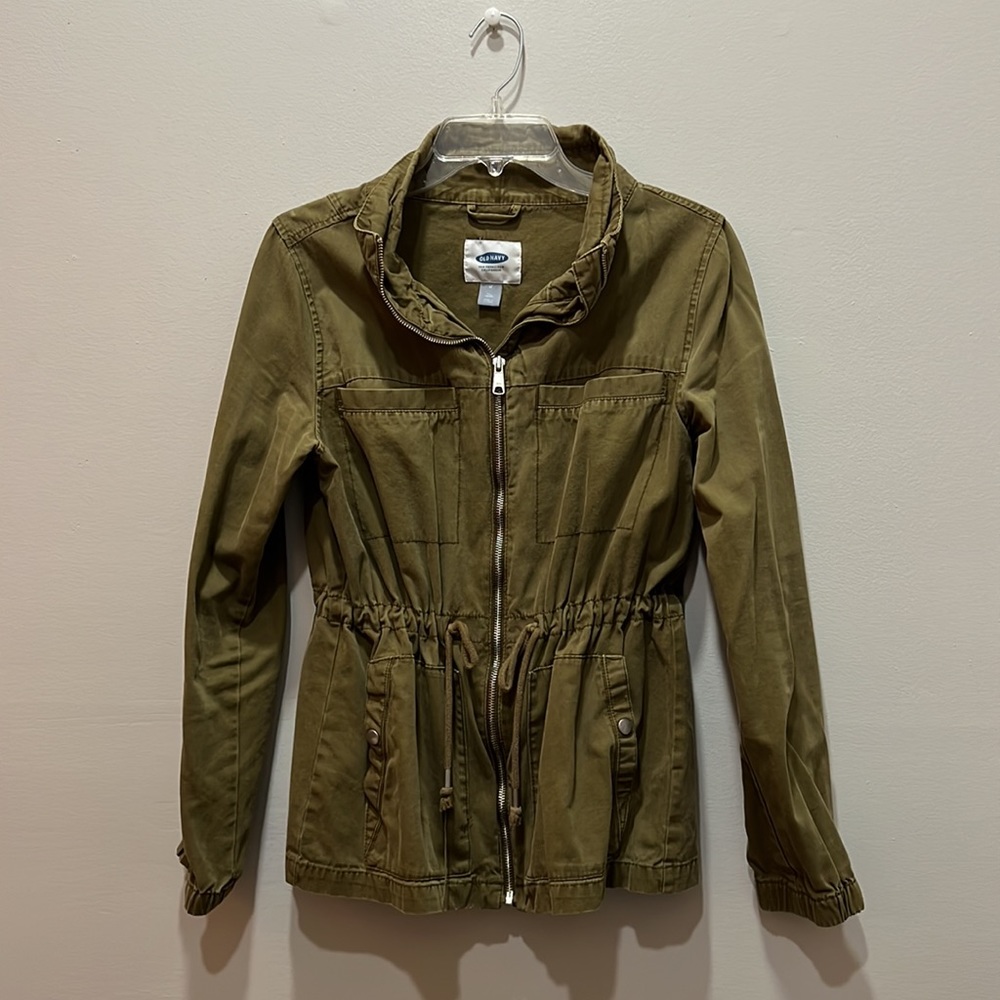 Old Navy olive green jacket.